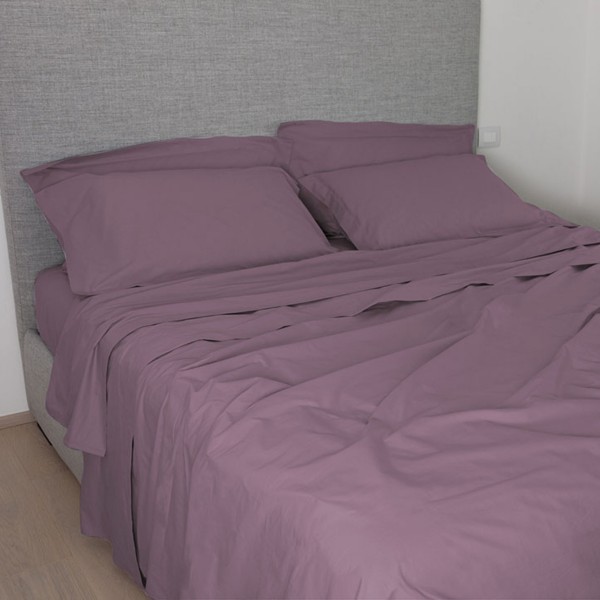 Lenzuolo sopra letto piazza e mezza in cotone cm 200x280 Cavalieri Lara colore Cipolla