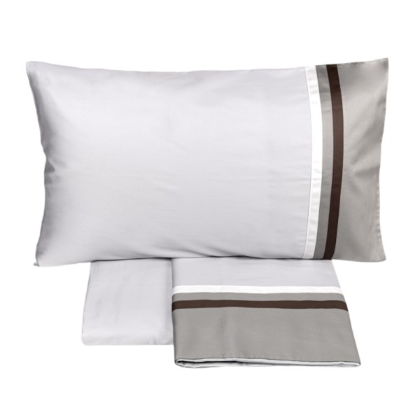 Completo lenzuola Matrimoniale Fazzini kubric 60 grigio perla/grigio