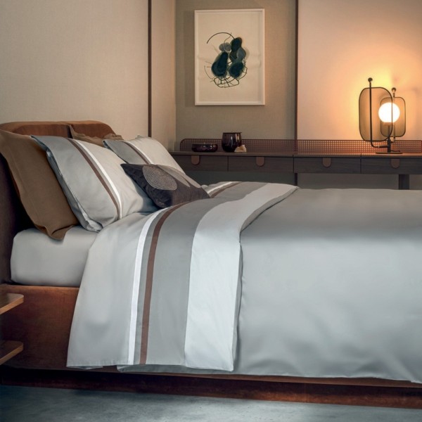 Completo lenzuola Matrimoniale Fazzini kubric 60 grigio perla/grigio