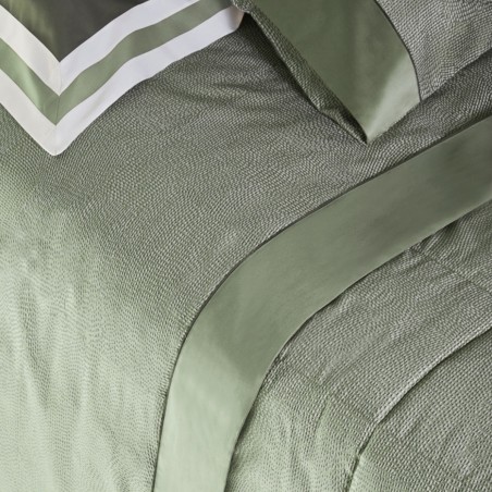 Completo Copripiumino Matrimoniale Fazzini Sashiko Verde