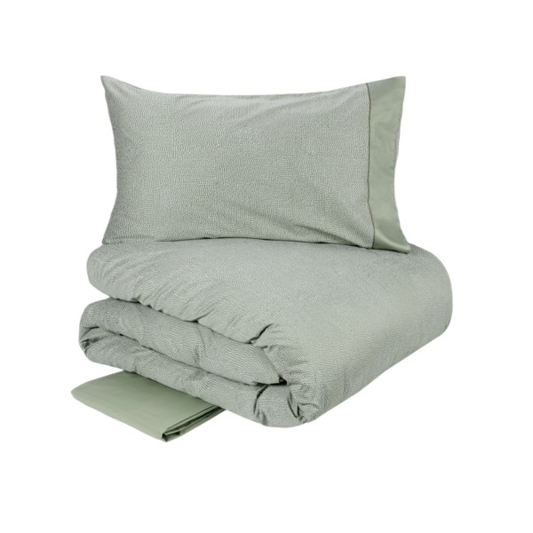 Completo Copripiumino Matrimoniale Fazzini Sashiko Verde