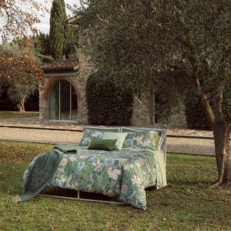 Parure copripiumino Matrimoniale Fazzini protea verde