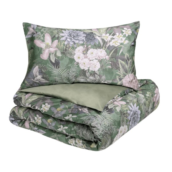 Parure copripiumino Matrimoniale Fazzini protea verde