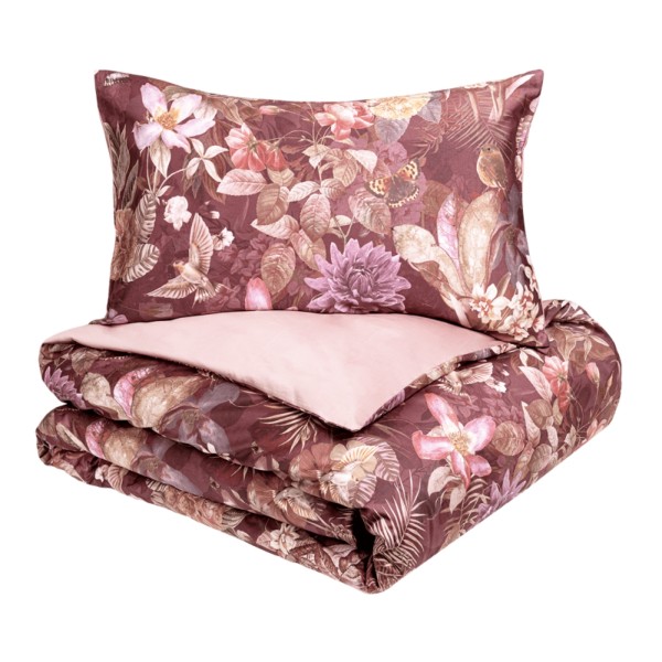 Parure copripiumino Fazzini protea Matrimoniale burgundy-malva