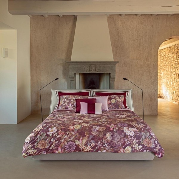 Completo lenzuola Matrimoniale Fazzini protea burgundy-malva