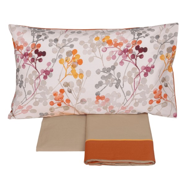 Completo lenzuola Matrimoniale Fazzini bacche rosa-copper