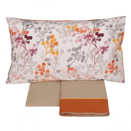 Completo lenzuola Matrimoniale Fazzini bacche rosa-copper