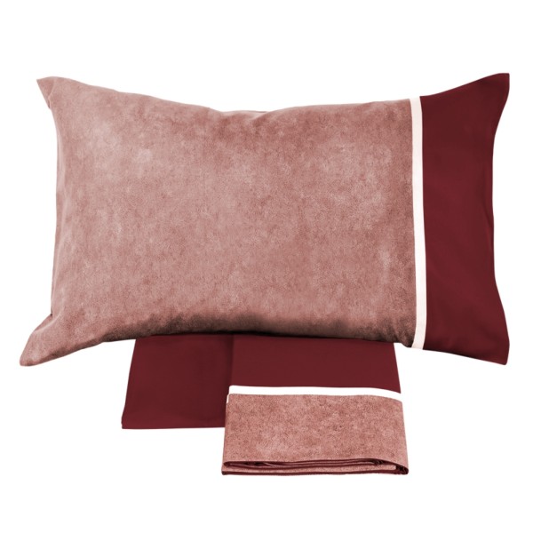 Completo lenzuola Matrimoniale Fazzini galuchat burgundy