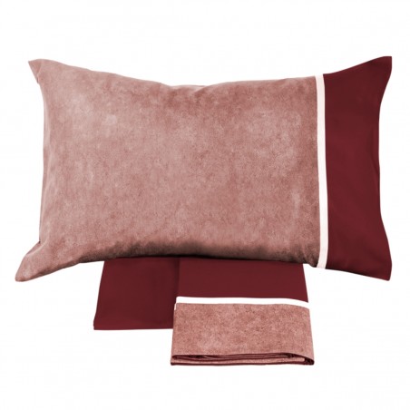 Completo lenzuola Matrimoniale Fazzini galuchat burgundy
