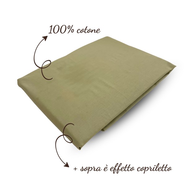 Completo lenzuola singolo Bicolor colore Greeny