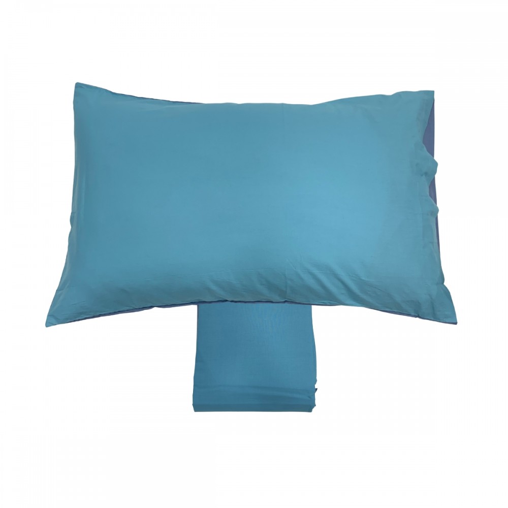 Completo lenzuola singolo Bicolor colore Acciaio
