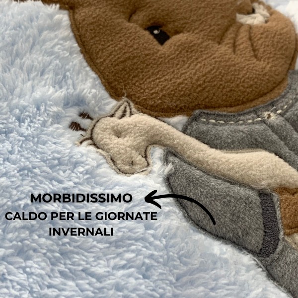 Coperta lettino cm 105x150 MaryPlaid azzurro