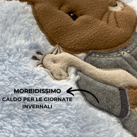 Coperta lettino cm 105x150 MaryPlaid azzurro