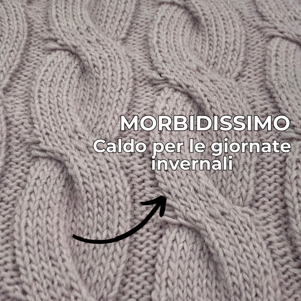 Plaid tricot 130x160 MaryPlaid zenzero colore lilla