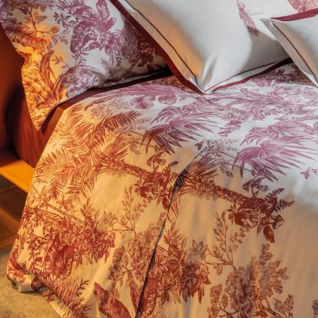 Parure Lenzuola matrimoniale Fazzini Jungle Whisper Burgundy