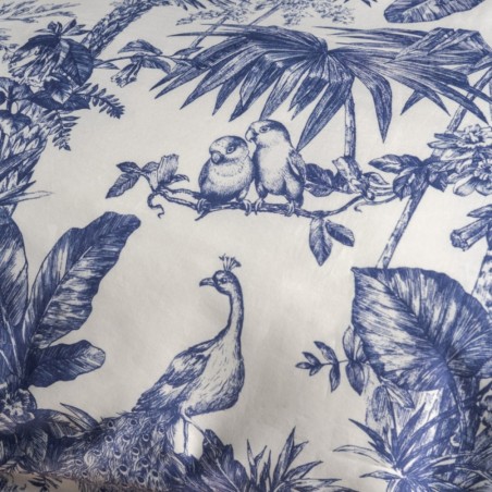 Parure Copripiumino matrimoniale Fazzini Jungle Whisper Blu