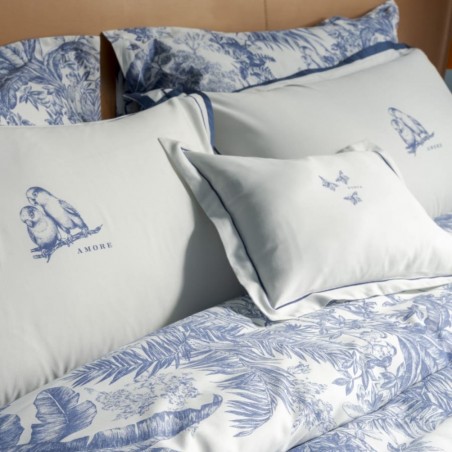 Parure Copripiumino matrimoniale Fazzini Jungle Whisper Blu