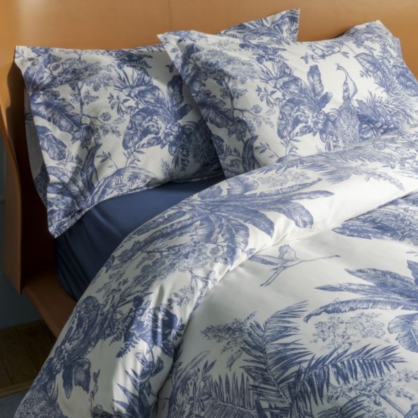 Parure Copripiumino matrimoniale Fazzini Jungle Whisper Blu