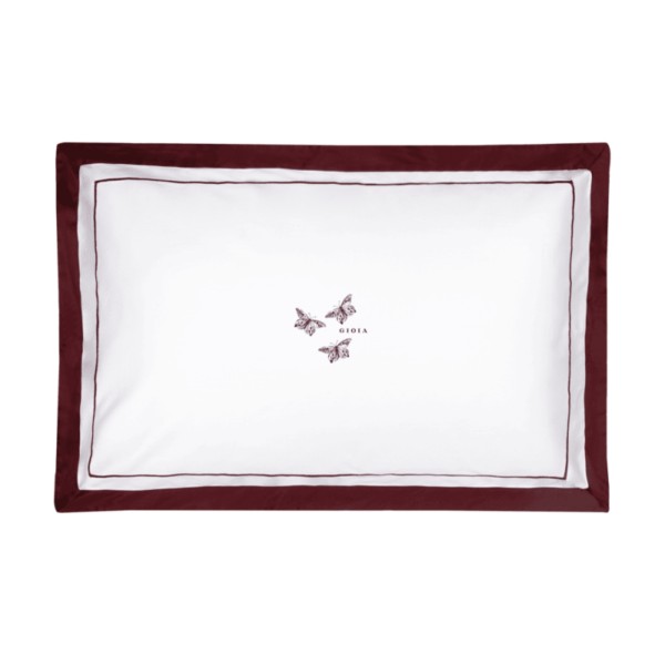 Coppia Federe Fazzini Jungle Whisper Farfalla Gioia Burgundy