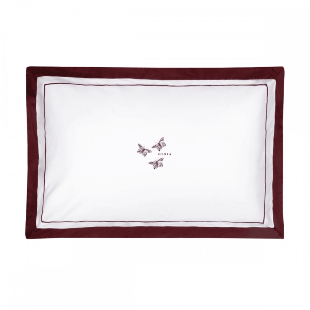 Coppia Federe Fazzini Jungle Whisper Farfalla Gioia Burgundy