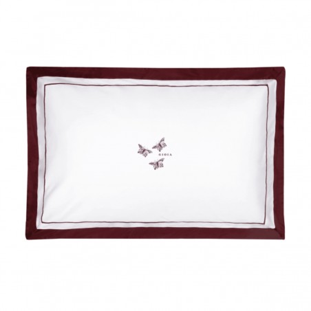 Coppia Federe Fazzini Jungle Whisper Farfalla Gioia Burgundy