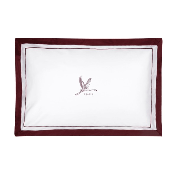 Coppia Federe Fazzini Jungle Whisper Fenicottero Grazia Burgundy