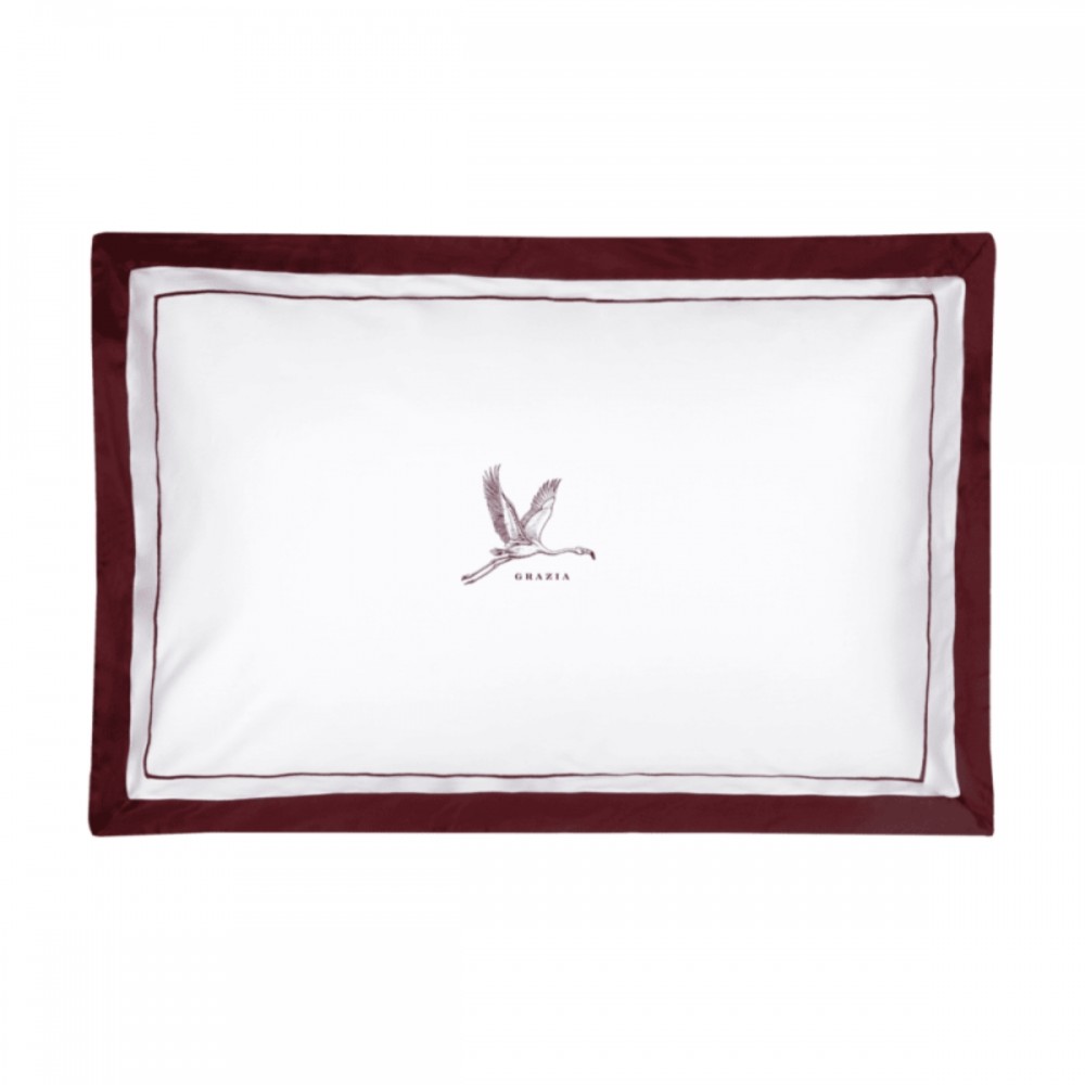 Coppia Federe Fazzini Jungle Whisper Fenicottero Grazia Burgundy