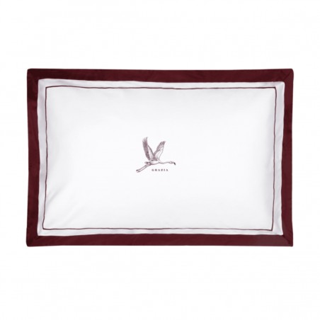 Coppia Federe Fazzini Jungle Whisper Fenicottero Grazia Burgundy