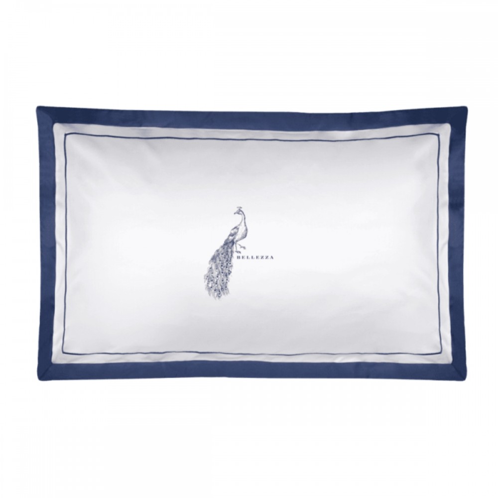 Coppia Federe Fazzini Jungle Whisper Pavone Bellezza Blu