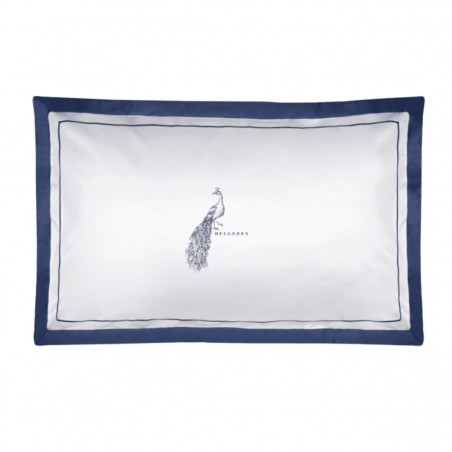 Coppia Federe Fazzini Jungle Whisper Pavone Bellezza Blu