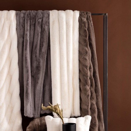 Plaid ecopelliccia 130x170 Carillo Owen Tortora