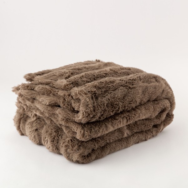 Plaid ecopelliccia 210x240 Carillo Owen Tortora