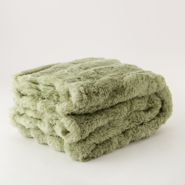 Plaid ecopelliccia 210x240 Carillo Owen Verde Giada