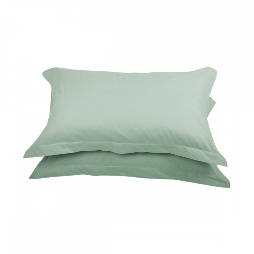 Coppia di federe Cavalieri Lara verde chiaro Coppia di federe Cavalieri Lara verde chiaro