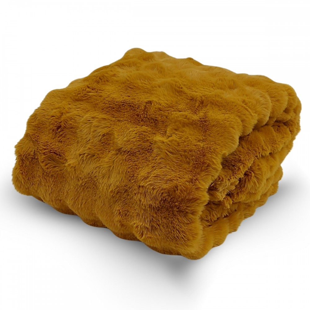 Plaid cm 145x180 Bubble colore ocra Plaid cm 145x180 Bubble colore ocra