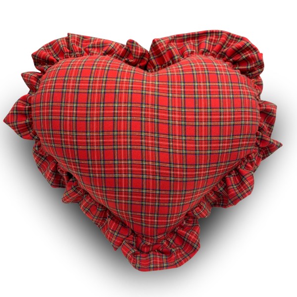 cuscino tartan cuore burberry rosso