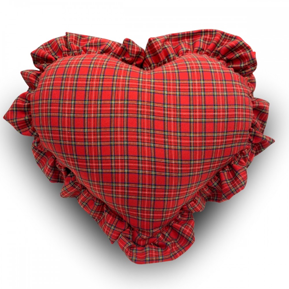 cuscino tartan cuore burberry rosso