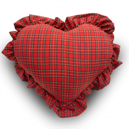 cuscino tartan cuore burberry rosso
