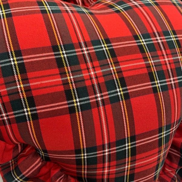 cuscino tartan cuore scozzese rosso