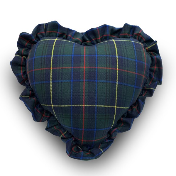 cuscino tartan cuore scozzese verde