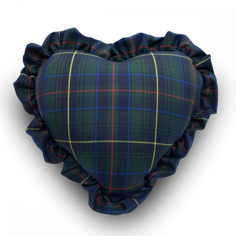 cuscino tartan cuore scozzese verde