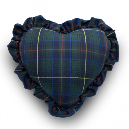 cuscino tartan cuore scozzese verde