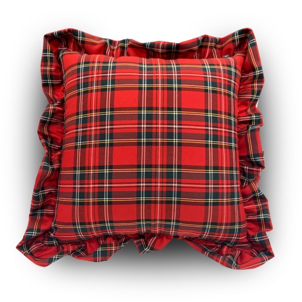 cuscino tartan cm 48x48 scozzese rosso