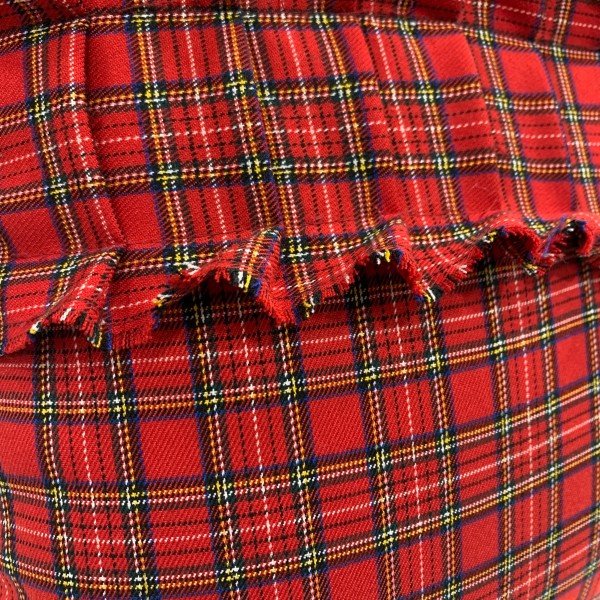 cuscino tartan con frangia cm 48x48 burberry rosso