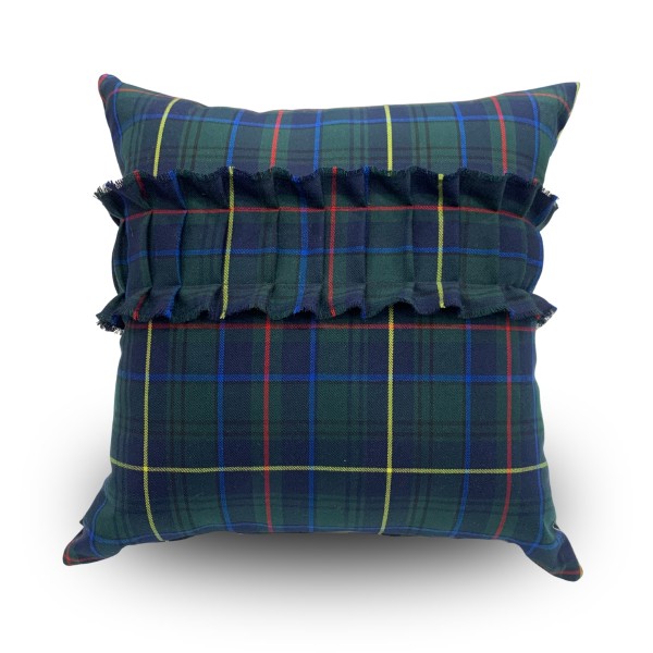 cuscino tartan con frangia cm 48x48 scozzese verde