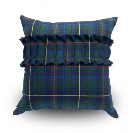 cuscino tartan con frangia cm 48x48 scozzese verde