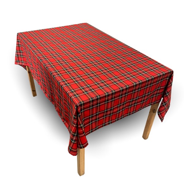 tovaglia tartan orlata 140x180 scozzese rossa