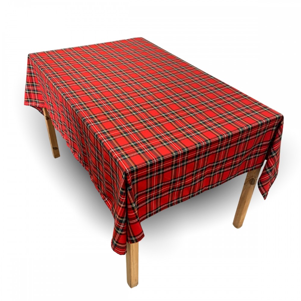 tovaglia tartan orlata 140x180 scozzese rossa