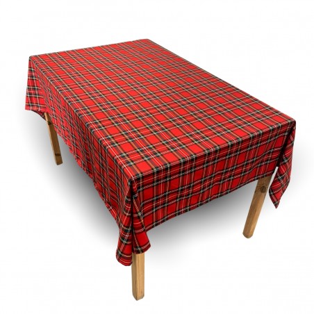 tovaglia tartan orlata 140x180 scozzese rossa