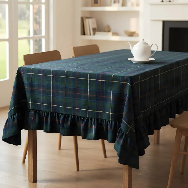 tovaglia tartan orlata 140x270 scozzese verde
